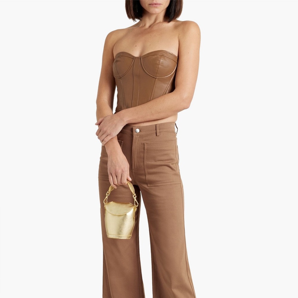 NWOT Elloise Vegan Leather Bustier Top